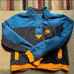 Nike  Blue and Black Cropped Quarter-Zip Sweatshirt Photo 0