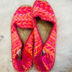 Soludos Malhia Kent plaid bright boho espadrilles shoes size 9 pink oran… Photo 4