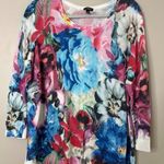 Talbots  Womens Pullover Sweater Lightweight Floral Size 1X Petite Art Feminine Photo 0