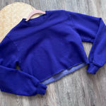 Aritzia  TNA cozy fleece perfect cropped sweatshirt‎ Crewneck purple Photo 0