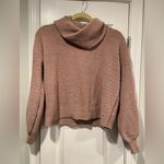 Pink Rose Size M Mauve Cowl Neck Long Sleeve Cropped Soft Chenille Knit Sweater Photo 1