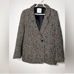 ANINE BING  Double Breasted Fishbone Blazer Tweed Size XS Photo 4