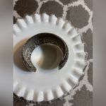 Vintage Silver Tone Floral Cuff Bracelet wide cuff floral design boho feminine Photo 3