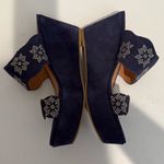 Jack Rogers Margaux Suede Studded Wedge Sandals Denim Navy Blue Size 8.5 Photo 4