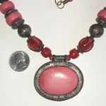 Vintage Pink and Red Coral Boho Western Beaded Necklace Photo 4