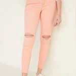Old Navy NWOT  Jeans  Coral Mid Rise Skinny Denim Pants Distressed 10 Photo 0