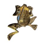 LC Lauren Conrad Vtg Lauren Conrad Enamel Leaping Frog Brooch Gold Tone Rhinestone Pin Signed LC Photo 3