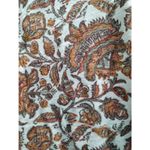 Lucky Brand Size Small Top Paisley Flutter Cap Sleeve Mixed Media Split Tie Neck Photo 2