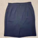 Alex Garfield Pencil Skirt 12‎ Petite Navy Ribbed Quiet Luxury Old Money Vtg USA Blue Size 12P Photo 4