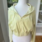 Forever 21 Vintage Y2K Yellow Cropped Velour Hoodie Size Medium Photo 8