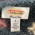 Talbots Vintage Hand Knit Mohair Sweater Cardigan Women’s Size S Green Florall Photo 6