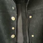 ZARA Black Faux Suede Longline Button Jacket Overcoat Size XSmall EUC Photo 8