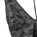 Victoria's Secret Black Lace Metallic Bodysuit Glamourous Seductive Sheer Small Photo 3