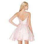 Alyce Paris  3764 V Neckline Mikado Fit and Flare Baby doll Pink Cocktail Dress Photo 1