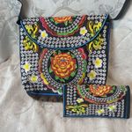 Embroidered Boho Artsy Festival Shoulder Bag & Wallet Set Photo 12