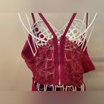 Sun Dress, Mini Red Lace V Photo 4