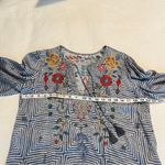 Johnny Was  Taryn top blue white tassels XS Photo 7