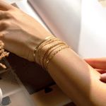 Gold Bracelets for Women Waterproof, 14K Real Gold Jewelry Sets for Women Trendy Thin Dainty Stackable Cuban Link Paperclip Chain Bracelet Pack Fashion Accessories Gifts for Women Girls Photo 2