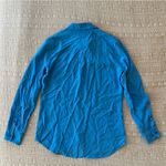 Equipment  100% Silk Button Up Blouse in Electric Blue Size S Photo 3