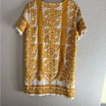 All Row Yellow Embroidered Short Sleeve Mini Shift Dress Size S Photo 9