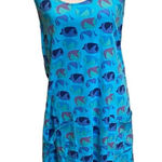 Fresh Produce  Blue Fish Print‎ Sleeveless Dress / Cotton Swim Cover Up Size M Photo 0