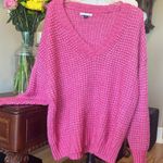 American Eagle Oversized V Neck Pink Sweater Photo 11