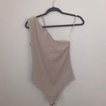 Glam Taupe One Shoulder Bodysuit Photo 2