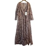 Mac Duggal  Embellished V Neck Illusion Maxi Gown Dress size 16 rose 67869 UB Photo 2