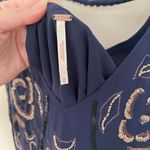 Free People  Navy Beaded Secret Garden Shift Dress Photo 3