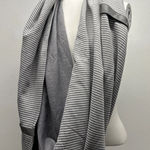 Lululemon  Vinyasa Scarf Wrap Reversible Logo Snap Stretch Striped Gray White OS Photo 0
