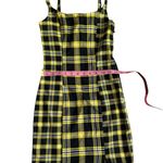 Divided H&M Yellow and Black Plaid Mini Dress XS | NWT Photo 3