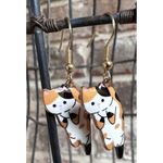 Calico Cat Earrings New Small Kitty Lover Dangle Hooks Christmas Birthda… Photo 1