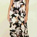 Pinkblush NWT  Maternity Maxi Dress Sleeveless Grey Floral Sheer Overlay Size L Photo 6