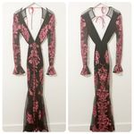 For Love & Lemons NWT  Temecula Long Sleeve Cut Out Embroidered Maxi Dress Pink Photo 2
