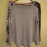 Shop Basic USA Animal Print and Waffle Weave Top Size L Photo 1