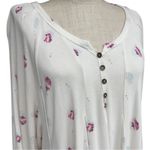 Free People  Winter Sun Floral Tunic Dress White Pink Small Oversized Boho Casual Photo 9