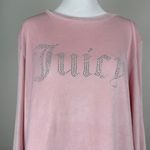Juicy Couture  Pink Embellished Velour Sleep Wear Crew Neck Long Sleeve Size L Photo 1