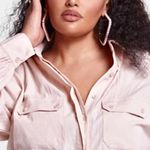 Fashion to figure Beige Raquel Tie Front Utility Cotton Lightweight Romper Sz 1X Photo 3