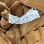 ZARA  women calfskin leather brown tiered ruffle midi sleeveless dress small Photo 4