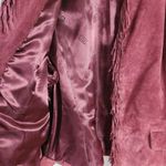 Pamela McCoy Womens Suede Leather Fringe Jacket Maroon Country Western Size L Purple Size L Photo 10