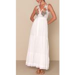 Lulus NWT  Size Medium Tickets To Paradise White Embroidered Maxi Dress Bohemian Photo 1