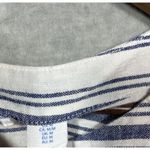 Sigrid Olsen  Women’s Shirt‎ Sz M Linen Rayon Blend Blue Stripe 3/4 Sleeve Beachy Photo 2