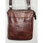 Y2K Lip Pell Italy Brown Genuine Leather Crossbody Bag Messenger Style Photo 4
