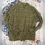 Open Edit Olive Polka Dot Print Long Sleeve Button Down Camp Shirt Large  Photo 2