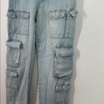 ZARA  multi cargo pocket high rise waisted straight leg jeans size 6 Photo 2