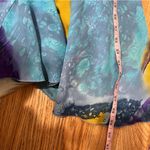 Vintage Y2K Mermaid Ocean Goddess Abstract Print Skirt Plus Size 1X fairycore Blue Photo 4