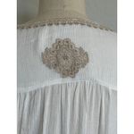 SUNDANCE Palace Pathway Tunic Ivory Gold Embroidered Tassel Tie Lace Photo 7