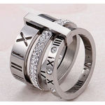 Boutique NEW Large Women's Stacking White Gold Plated Simulated Diamond Ring, Size 5 Photo 5