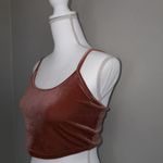 Ever B Woman’s Velvet Spaghetti Strap Crop Top Sz M Rust Orange Size M Photo 1