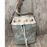 Juicy Couture Crossbody Bucket Bag White Denim Embroidered Purse Photo 0